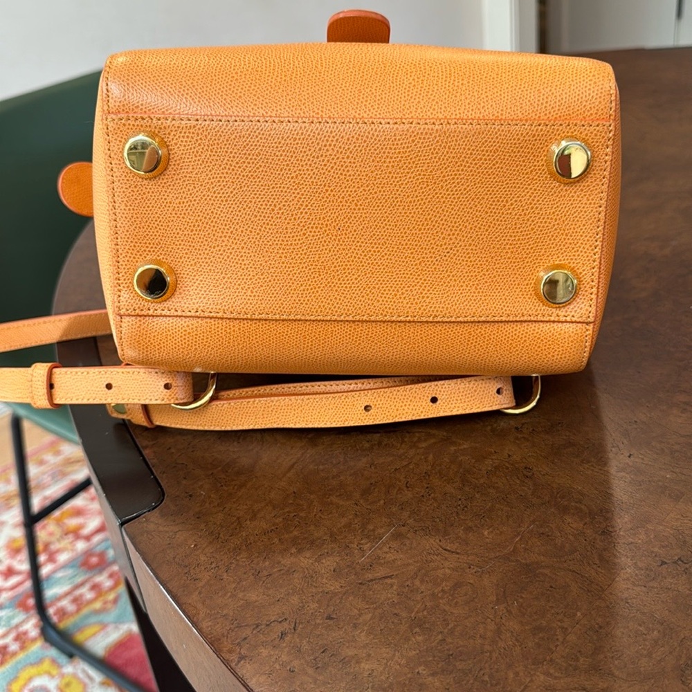 Orange pebbled leather Senreve Mini Maestra bag - Picture 10 of 12